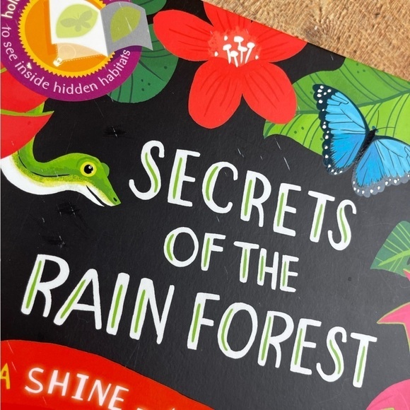 Usborne Shine A Light Secrets of the Rainforest Hardcover Children's Book Jungle - Picture 3 of 5